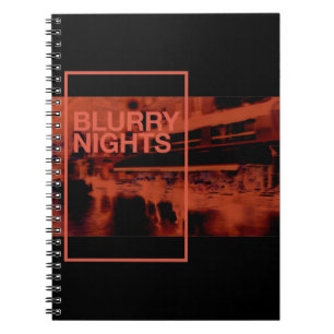 Carnet Art numérique de couleur rouge : Nuits floues