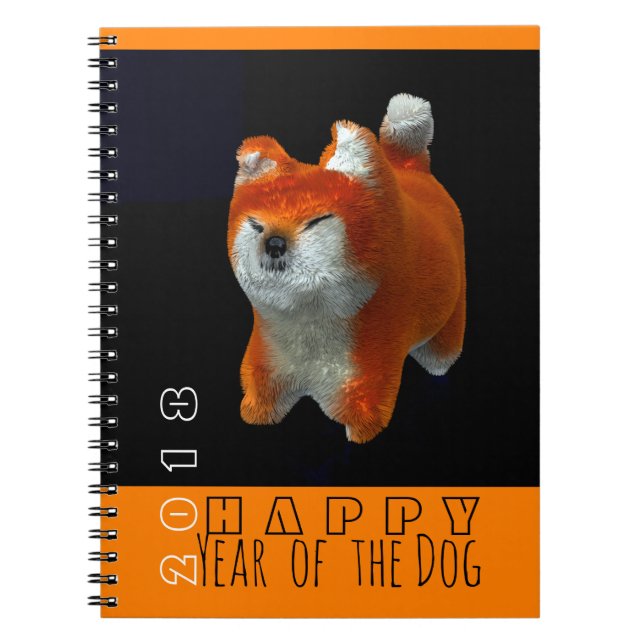Carnet Art numérique Shiba Puppy 3D Chien Année 2018 Carn (Devant)