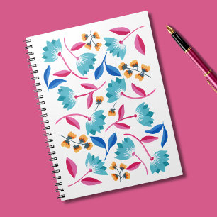 Carnet Art populaire coloré motif floral