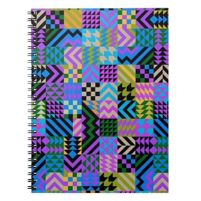 Carnet Art populaire tribal - Bleu (Devant)