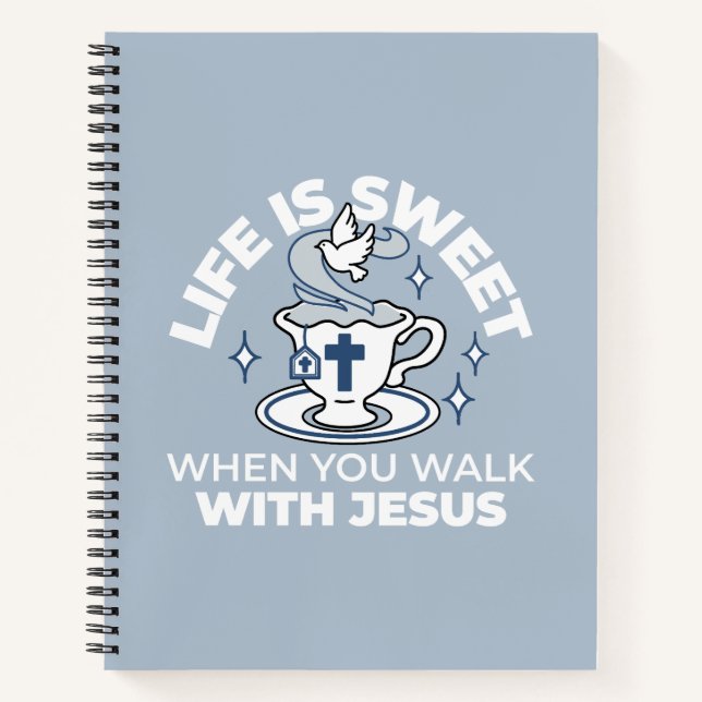 Carnet Art Vivant Fidèle - Teacup avec Croix et Dove (Devant)