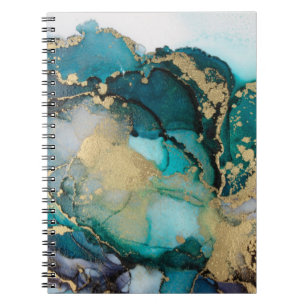 Carnet Artabstracte turquoise d'alcool d'alcool noir, art