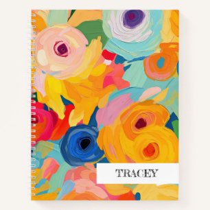Carnet Artisan Peint Nom floral Colorful Sketchbook