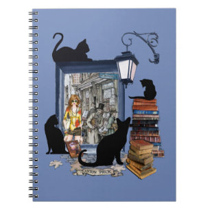 Carnet Artiste néerlandais vintage et chats noirs