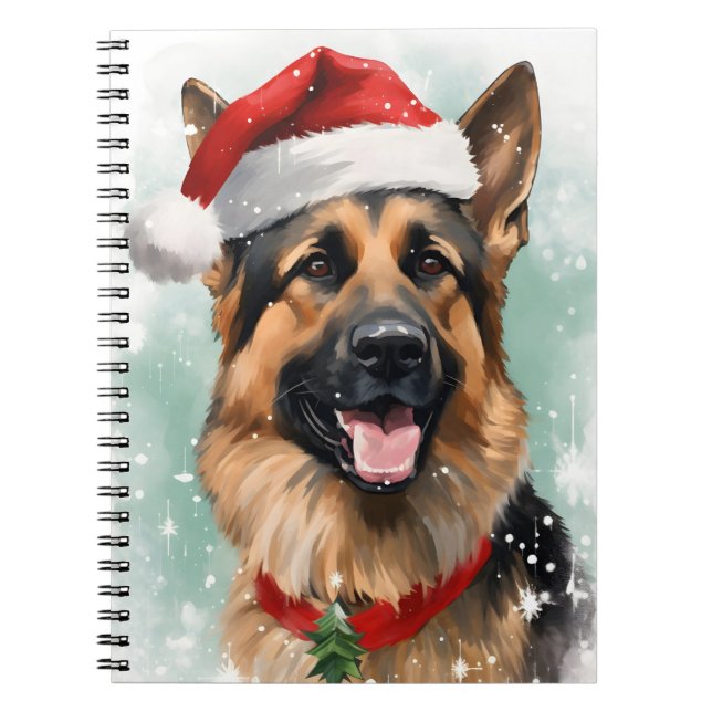 Carnet Artiste peint de Noël berger allemand (Devant)
