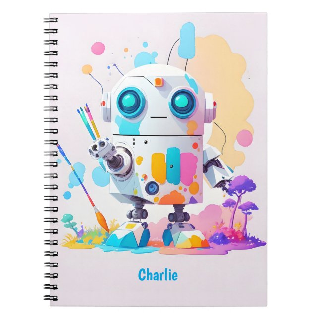 Carnet Artiste robot lunatique pour les âmes créatives (Devant)