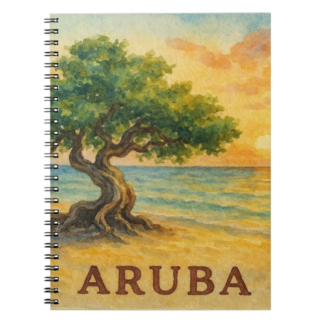 Carnet Aruba Eagle Beach Divi Tree Heure Dorée (Devant)