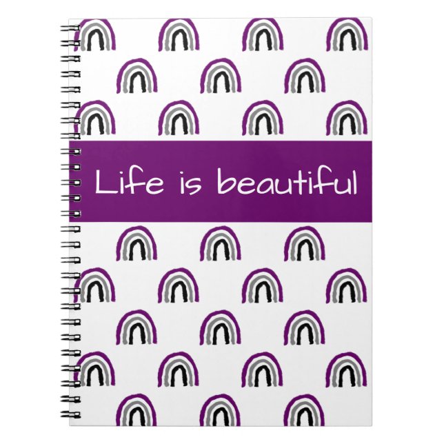 Carnet Asexuel Ace Pride peint Crayon arc-en-ciel (Devant)