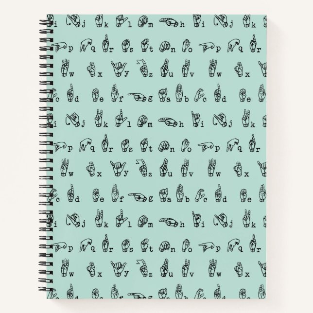 Carnet ASL Jade // Alphabet Langue des Signes Américaine (Devant)