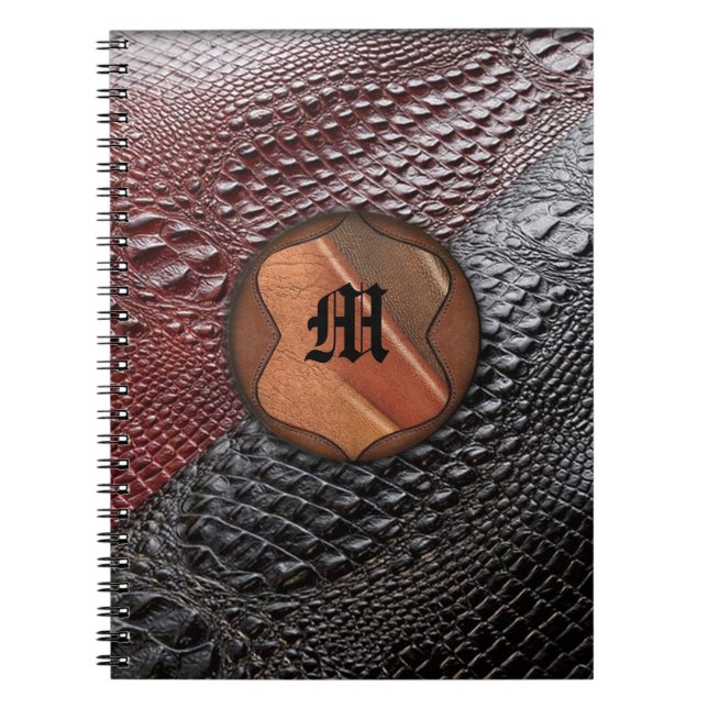 Carnet Aspect de la peau de serpent et éléments monogramm (Devant)