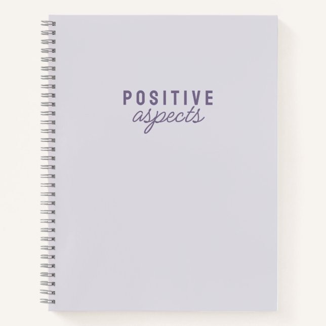 Carnet Aspects positifs Gratitude minimaliste pourpre (Devant)