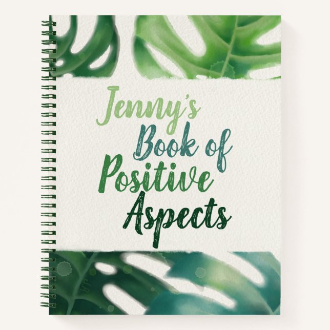 Carnet Aspects positifs La jungle verte Feuille Gratitude (Devant)