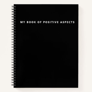 Carnet Aspects positifs ultra minimalistes Noir Gratitude