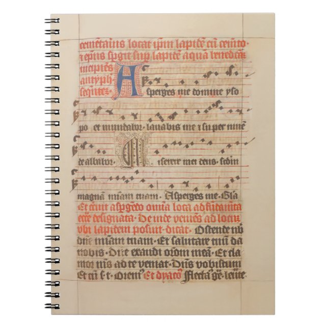 Carnet Asperges me - Gregoriant Chant Manuscrit Médiéval (Devant)