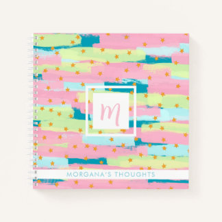 Carnet Assez Vert, Rose, Jaune, Monogramme Carré Or