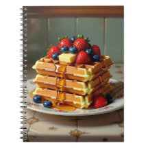 Assiette Antique de Gaufres aux Fraises 