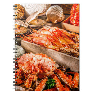 Carnet Assiette de cuisine de fruits de mer comme dîner g
