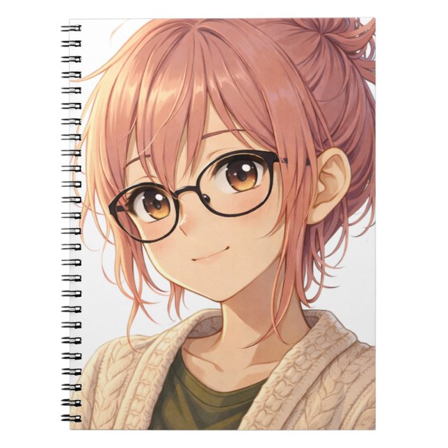 Carnet Aster™ Cute Aesthetic Girl Spiral Notebook Cozy Vi (Devant)