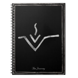 Carnet Astéroïde Vesta martelé argent stylisé symbole