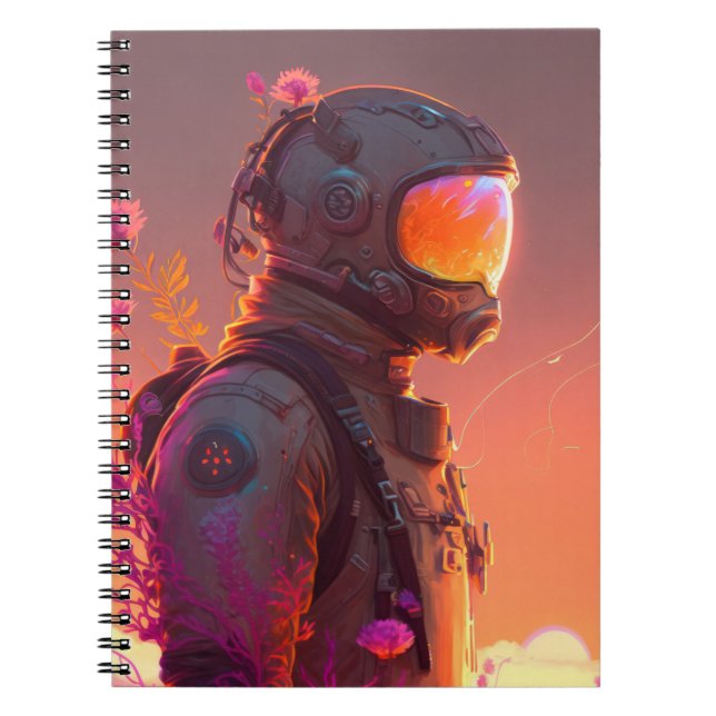 Carnet Astronaut World Discovery Peinture Univers Humain (Devant)