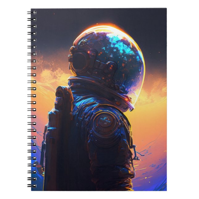 Carnet Astronaut World Discovery Peinture Univers Humain (Devant)