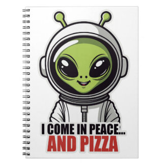 Carnet Astronaute Alien Mignon "Je viens en paix et avec