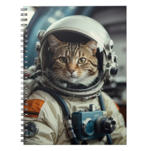Carnet Astronaute de chat gris dans l'espace
