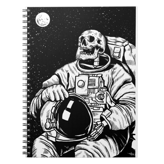 Carnet astronaute de squelette halloween (Devant)