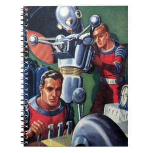 Carnet Astronautes de la science-fiction vintage réparant