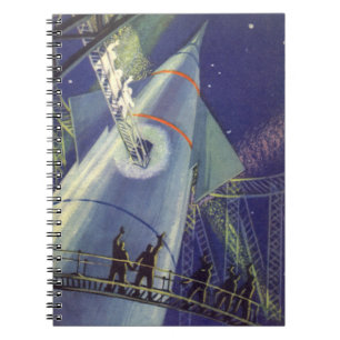 Carnet Astronautes vintages en science-fiction à bord d'u