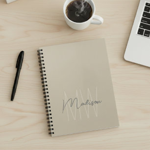 Carnet Atelier Monogramme Minimaliste Beige
