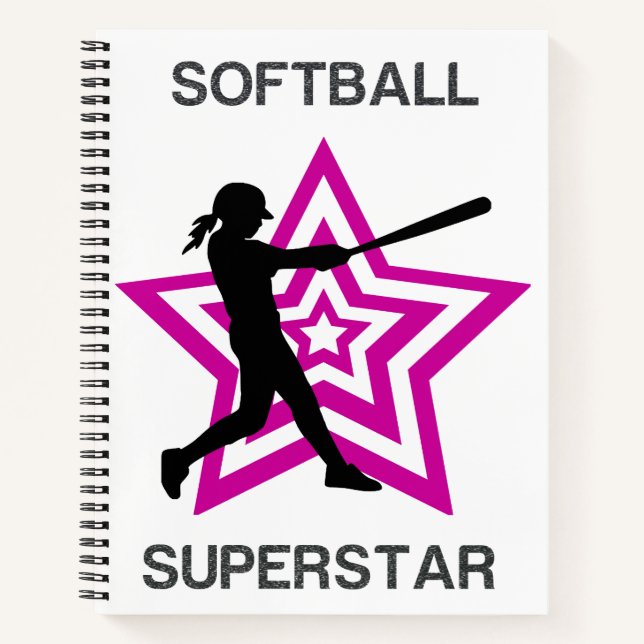Carnet Athletic Rose Star Softball Superstar Graphic (Devant)