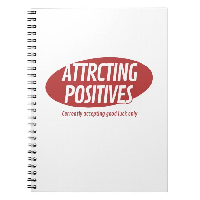 Carnet Attracting Positives Good Luck Only Typography Des (Devant)
