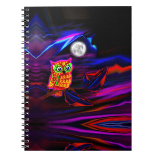 Carnet au néon d'instantané d'orage de hibou