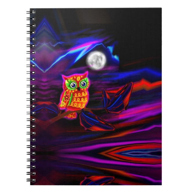 Carnet au néon d'instantané d'orage de hibou (Devant)