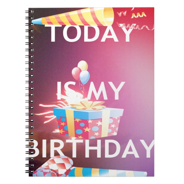 Carnet Aujourd'hui est mon art d'anniversaire (Devant)