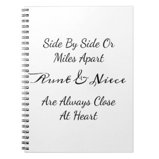 Carnet Aunt & Niece Quote – Side By Side or Miles Apart
