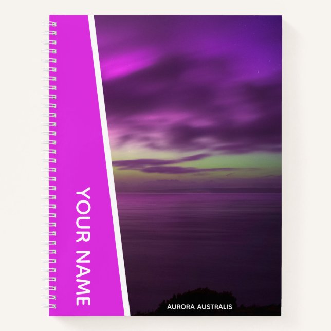 Carnet Aurora Australis Southern Lights Australia Pink (Devant)