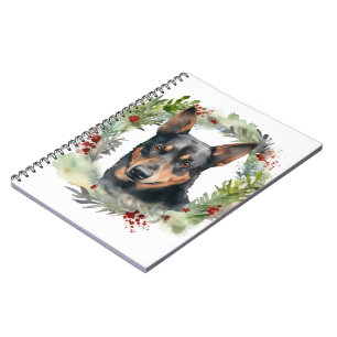Carnet Australie Kelpie Noël Wreath Festive Pup