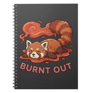 Carnet Autocollant de Panda Rouge Fondu Drôle | Mignon