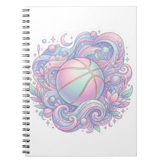 Carnet Autocollant esthétique de basket-ball pastel dans