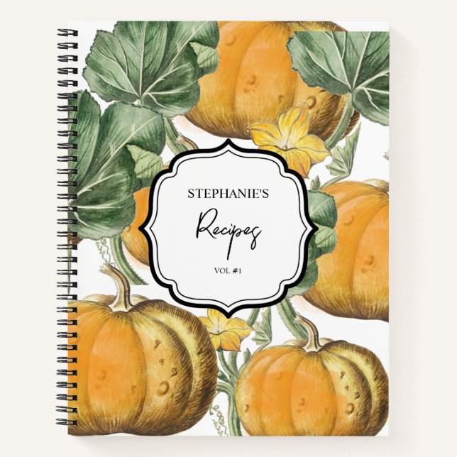 Carnet Automne Automne Citrouilles Vintages Thanksgiving  (Devant)