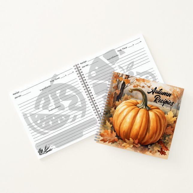 Carnet Automne Automne Saison Citrouille Thème Recette Li (Intérieur)