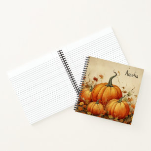 Carnet Automne Rustique Orange Citrouille