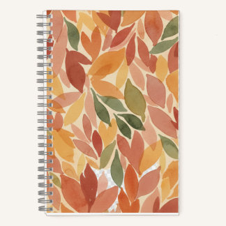Carnet Autumn Leaves Watercolor Pattern