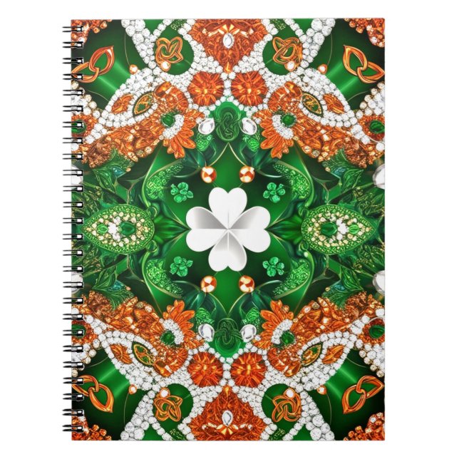 Carnet aux couleurs irlandaises Design abstrait (Devant)
