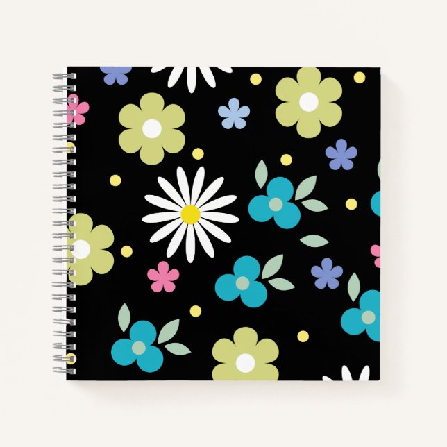 Carnet aux fleurs colorées (Devant)
