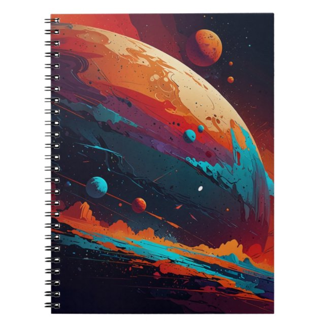 Carnet avec Cosmic Planet Design - Art Spatial (Devant)