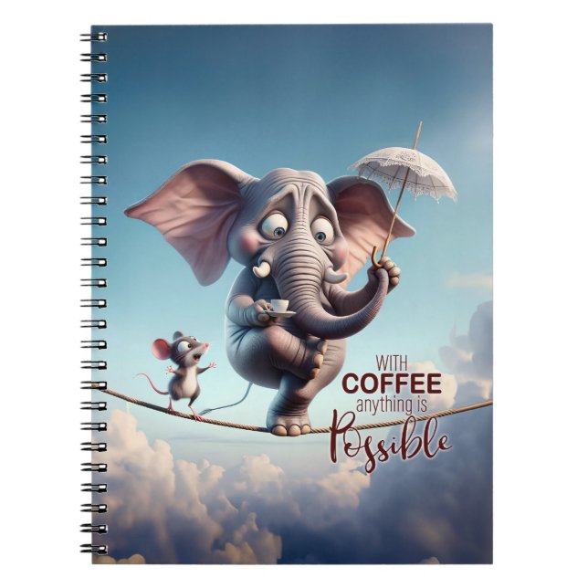 Carnet Avec le café, tout est possible Whimsical (Devant)