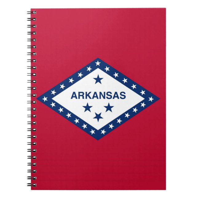 Carnet avec le drapeau de l'État de l'Arkansas (Devant)